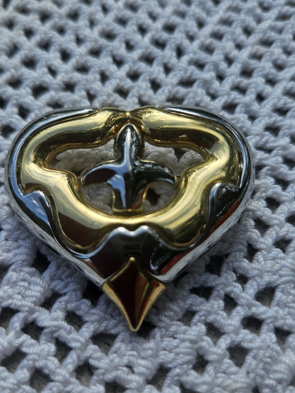 Vintage Mixed-metal Heart Brooch by Danecraft